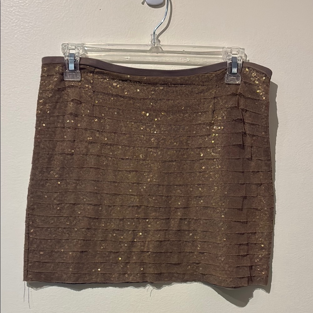 Chan Luu Bronze Sequin Mini‎ Skirt